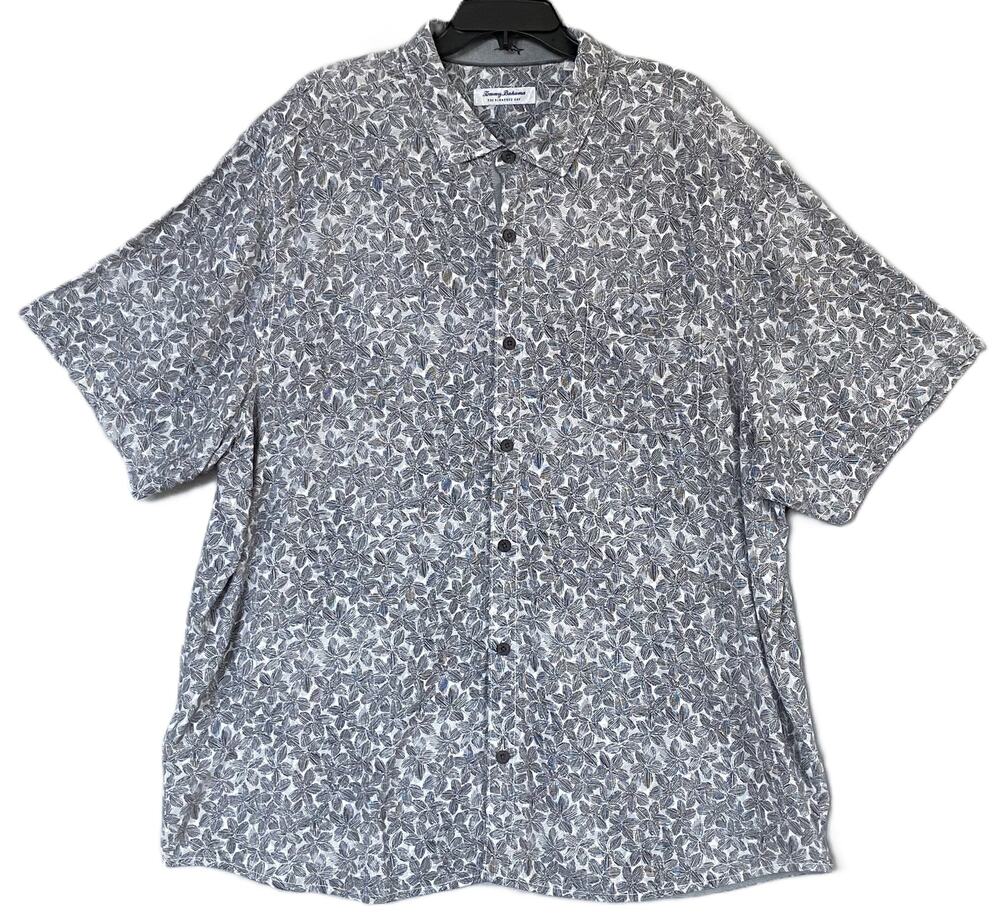 Tommy Bahama Shirt Men's 3XLT Big & Tall "Veracruz Cay" Sand Dollar Black NWT